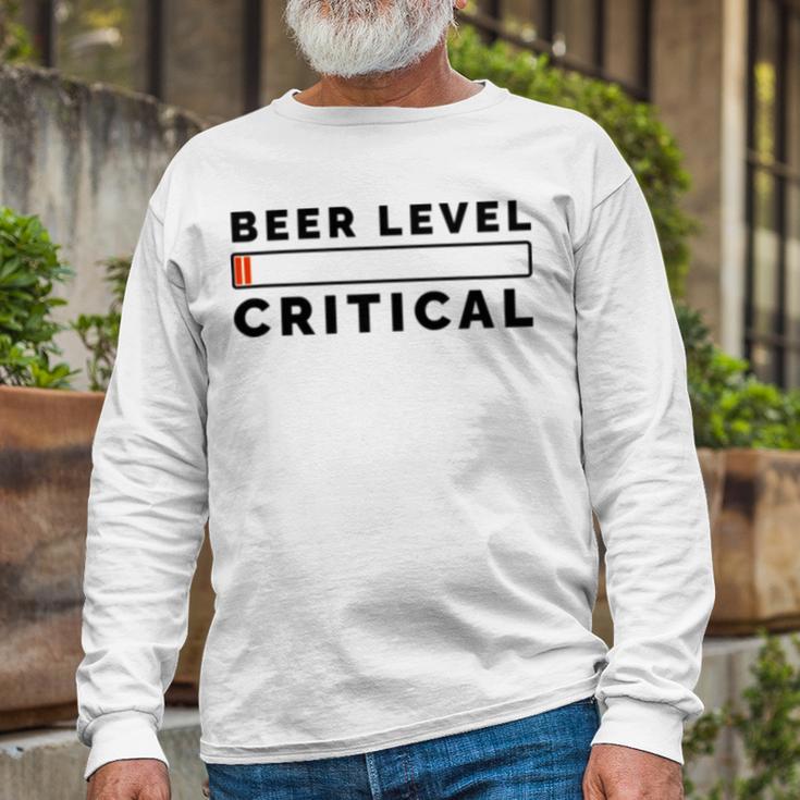 Beer Level Critical Unisex Long Sleeve Gifts for Old Men