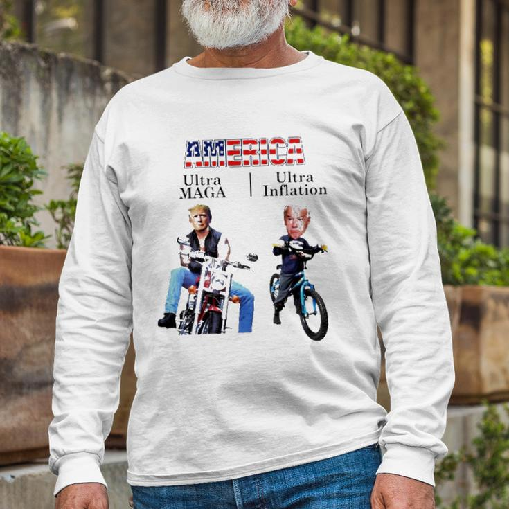 Best America Trump Ultra Maga Biden Ultra Inflation Long Sleeve T-Shirt T-Shirt Gifts for Old Men