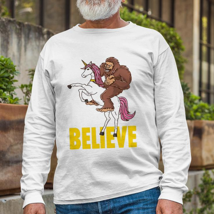 Bigfoot Unicorn Sasquatch Tee Long Sleeve T-Shirt T-Shirt Gifts for Old Men