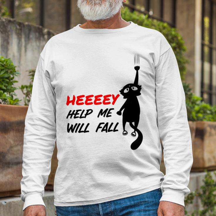 Black Cat Sayes Hey Cat Sayes Hey Unisex Long Sleeve Gifts for Old Men