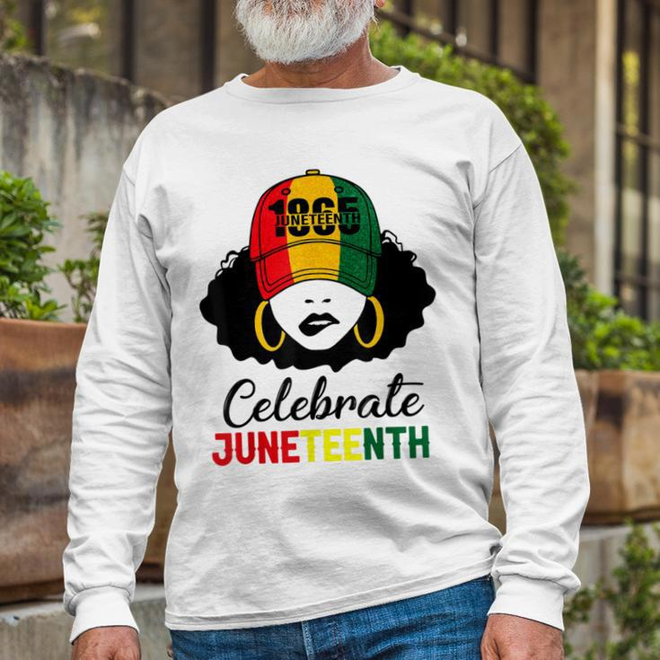 Celebrate Junenth 1865 Black Girl Magic Melanin Long Sleeve T-Shirt T-Shirt Gifts for Old Men