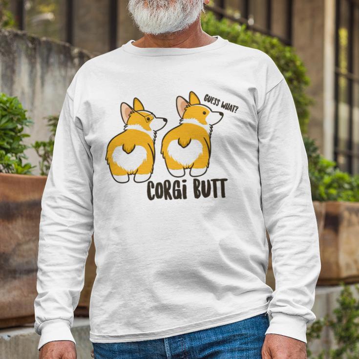 Corgi Set Sticker Design Funny Corgi Set Stickers Unisex Long Sleeve Gifts for Old Men