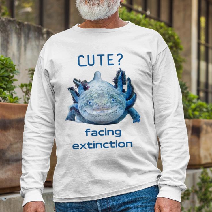 Cute Axolotl Facing Extinction Unisex Long Sleeve Gifts for Old Men