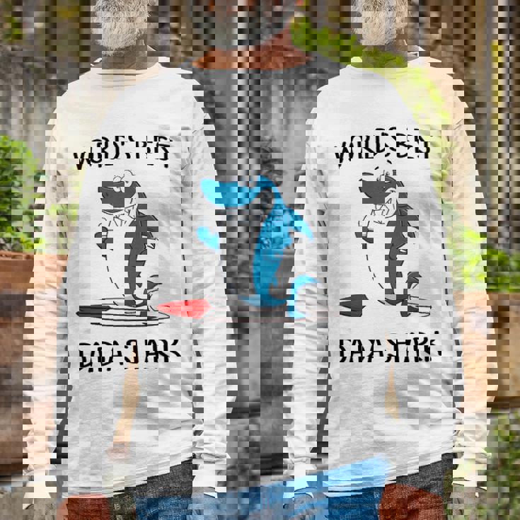 Dada Grandpa Worlds Best Dada Shark Long Sleeve T-Shirt Gifts for Old Men