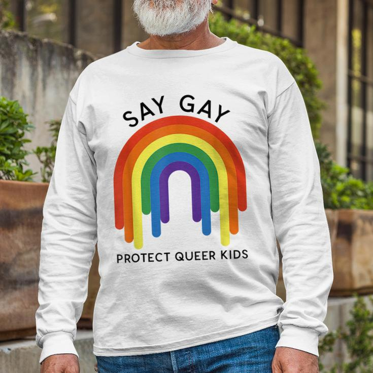 Dont Say Gay Protect Trans Long Sleeve T-Shirt Gifts for Old Men