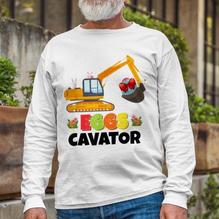 Excavator Shirts For Toddler Boys Girls Easter Eggs Cavator Unisex Long Sleeve Gifts for Old Men