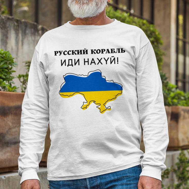 Flag Map Russian Warship Go F Unisex Long Sleeve Gifts for Old Men