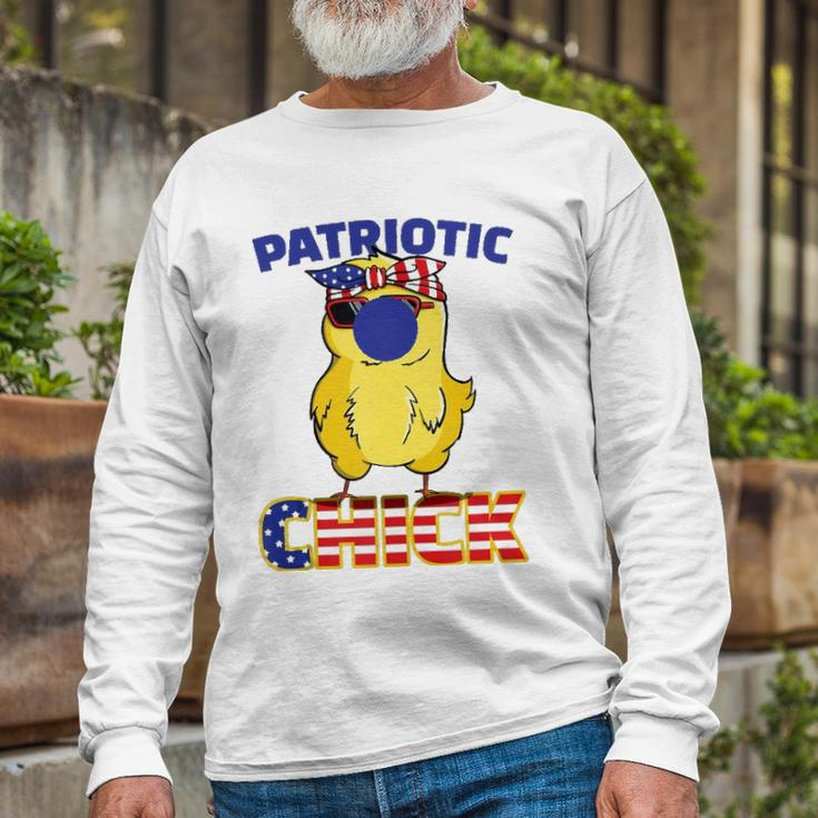 Fourth Of July 4Th Cute Patriotic Chick American Flag Long Sleeve T-Shirt T-Shirt Gifts for Old Men