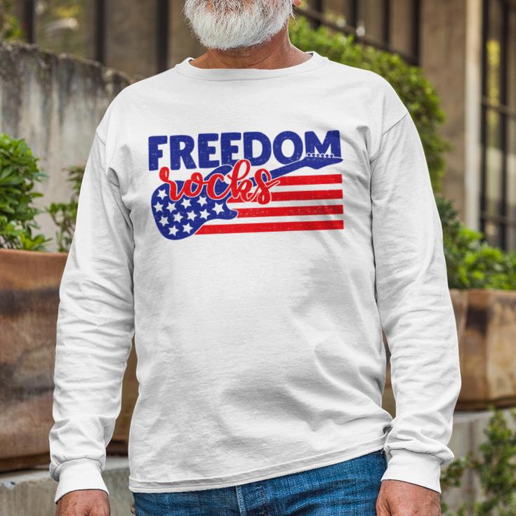 Freedom Rocks Musician Guitarist 721 Shirt Unisex Long Sleeve Gifts for Old Men