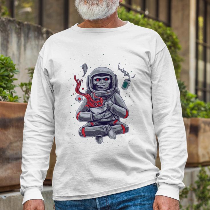 Funny Astronaut Monkey Ramen V2 Unisex Long Sleeve Gifts for Old Men