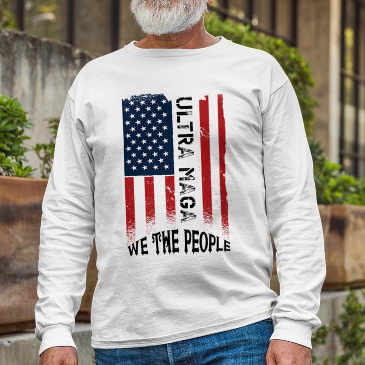 Funny Ultra Maga Vintage American Flag Ultramaga Retro Unisex Long Sleeve Gifts for Old Men