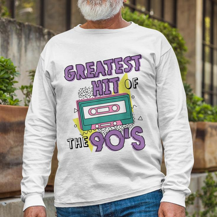 Greatest Hit Of The 90S Retro Cassette Tape Vintage Birthday Long Sleeve T-Shirt Gifts for Old Men