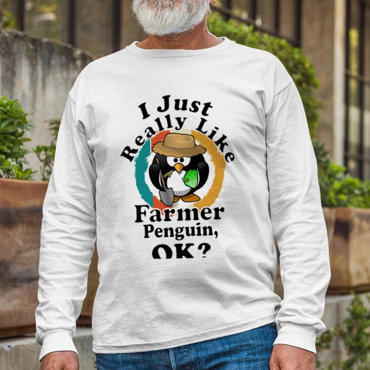 I Really Like Farmer Penguin Ok Unisex Long Sleeve Gifts for Old Men