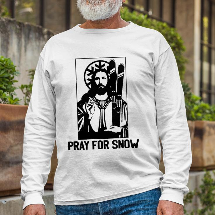 Jesus Christmas Pray For Snow Long Sleeve T-Shirt T-Shirt Gifts for Old Men