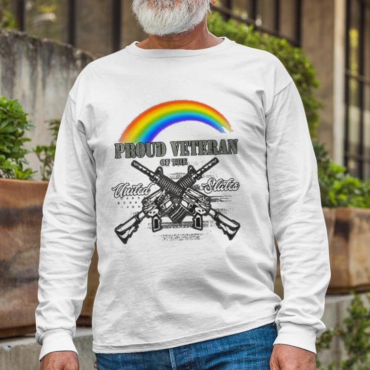 Lgbtq July 4Th American Flag Rainbow Proud Veteran Long Sleeve T-Shirt T-Shirt Gifts for Old Men
