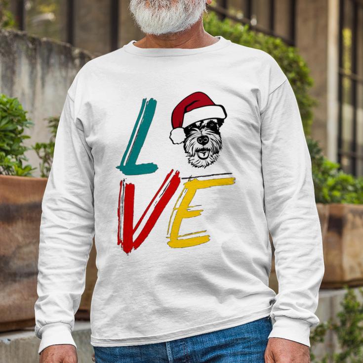 Love My Xmas Miniature Schnauzer Unisex Long Sleeve Gifts for Old Men