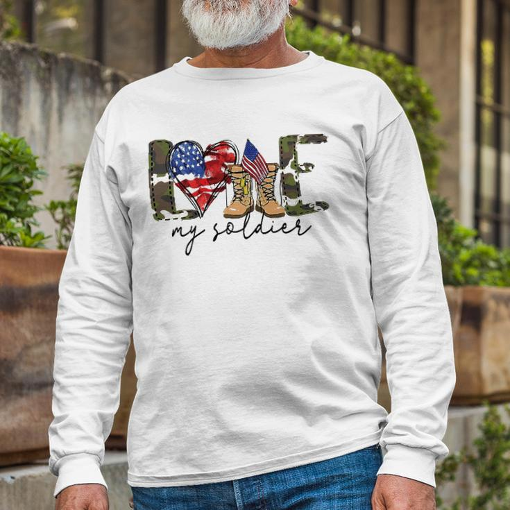I Love My Soldier Military Military Army Wife Long Sleeve T-Shirt T-Shirt Gifts for Old Men
