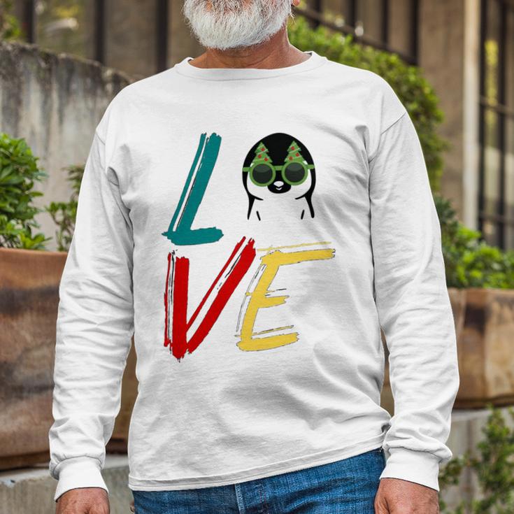 Love The Xmas Penguin Unisex Long Sleeve Gifts for Old Men