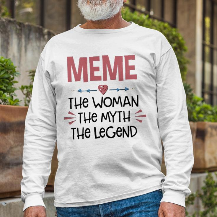 Meme Grandma Meme The Woman The Myth The Legend Long Sleeve T-Shirt Gifts for Old Men