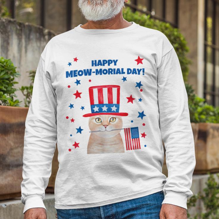 Memorial Day Cat Meowmorial Day Unisex Long Sleeve Gifts for Old Men