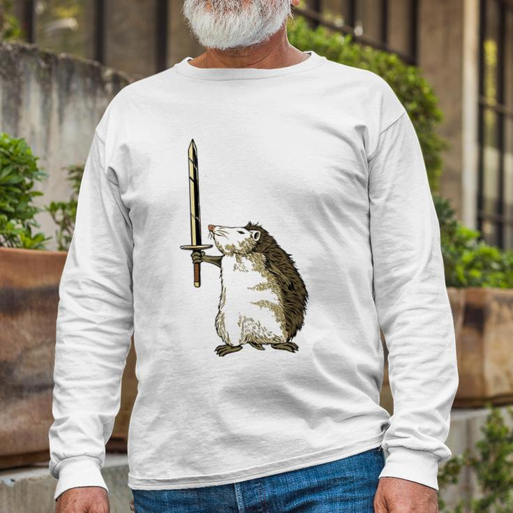 Mighty Hedgehog With Long Sword Long Sleeve T-Shirt T-Shirt Gifts for Old Men