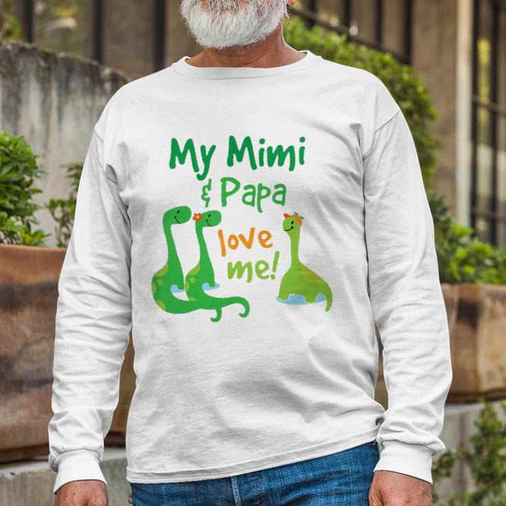 My Mimi And Papa Love Me Dinosaur Grandson Long Sleeve T-Shirt T-Shirt Gifts for Old Men