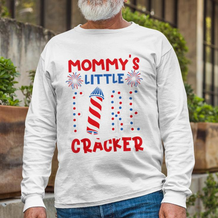 Mommys Little Firecracker Independence Day Firework Toddler Long Sleeve T-Shirt Gifts for Old Men