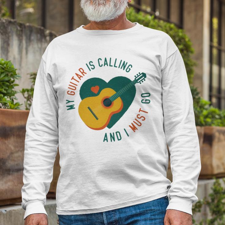 My Guitar Is Calling I Must Go 526 Trending Shirt Unisex Long Sleeve Gifts for Old Men