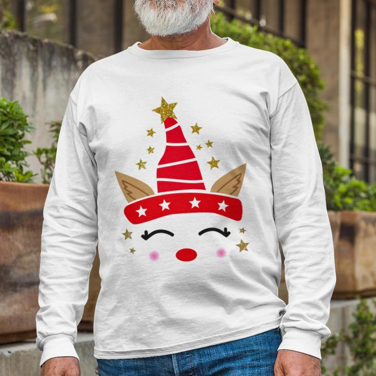 New Christmas Unicorn Face Santicorn Cute Unisex Long Sleeve Gifts for Old Men