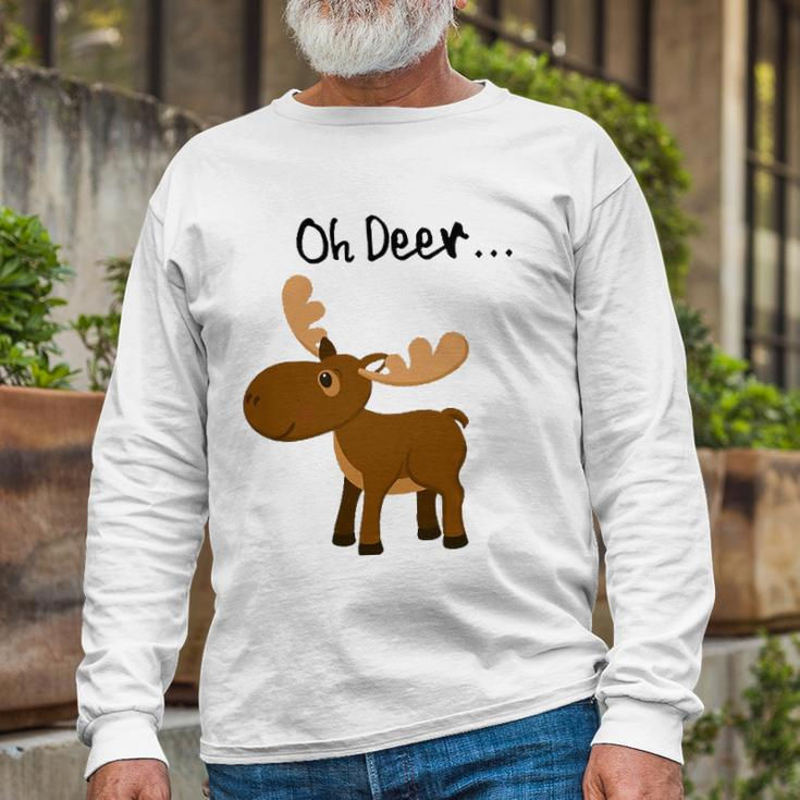 Oh Deer Cute Deer Save Wildlife Long Sleeve T-Shirt T-Shirt Gifts for Old Men