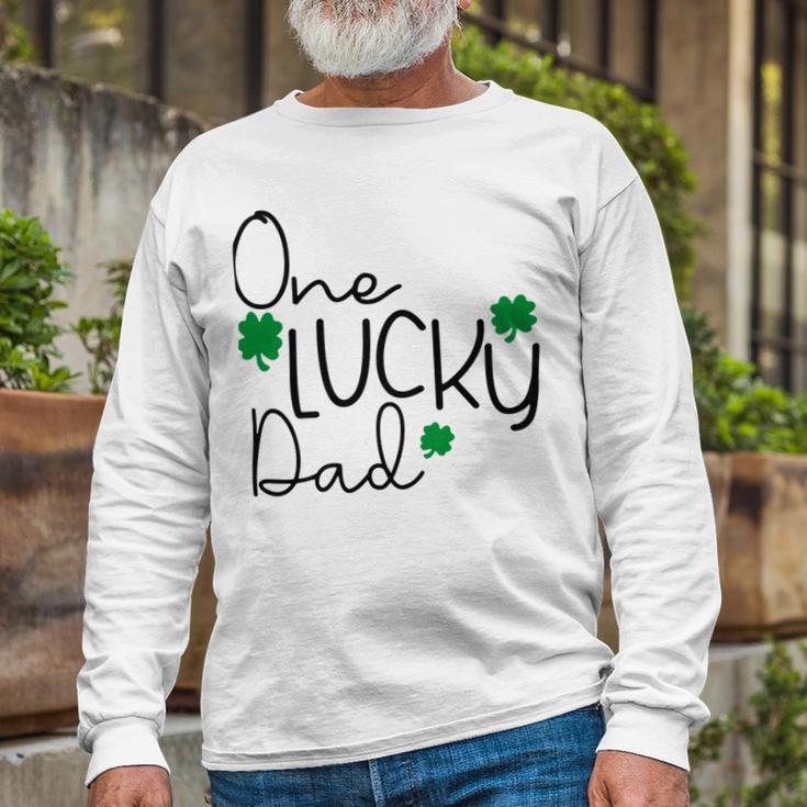 One Lucky Dad Funny St Patrick Day Unisex Long Sleeve Gifts for Old Men