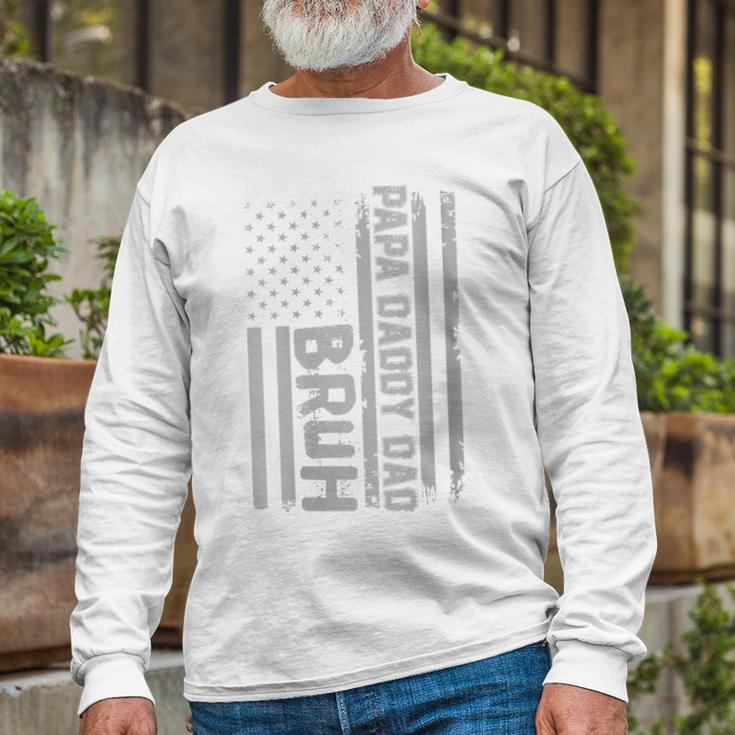 Papa Daddy Dad Bruh Fathers Day 4Th Of July Usa Flag Long Sleeve T-Shirt Gifts for Old Men