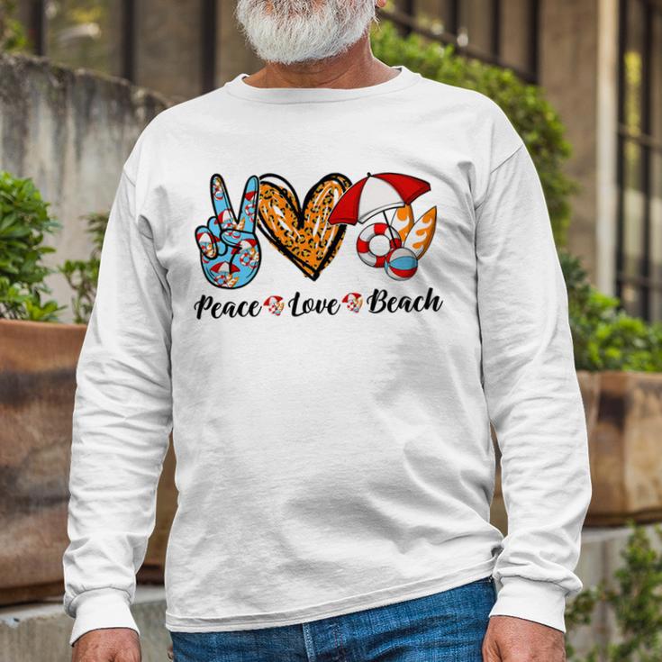 Peace Love Beach Summer Vacation 184 Shirt Unisex Long Sleeve Gifts for Old Men