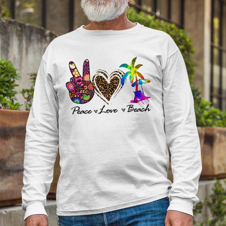 Peace Love Beach Summer Vacation Beach 185 Shirt Unisex Long Sleeve Gifts for Old Men