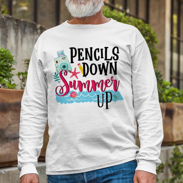 Pencils Down Summer Up Unisex Long Sleeve Gifts for Old Men