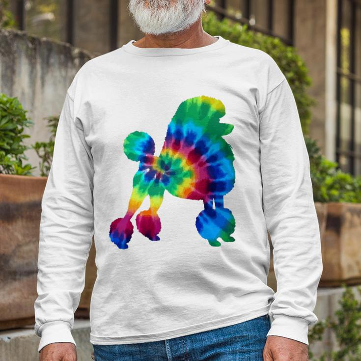 Poodle Tie Dye Vintage Hippie Dog Mom Dad Poodle Long Sleeve T-Shirt T-Shirt Gifts for Old Men