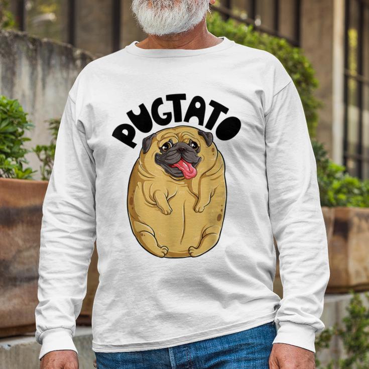 Pugtato Pug Potato Dog Lovers Costume Funny Meme Gifts Unisex Long Sleeve Gifts for Old Men