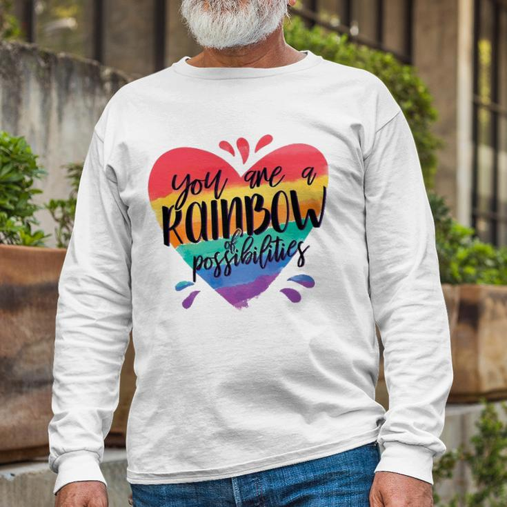 Rainbow Teacher You Are A Rainbow Of Possibilities Long Sleeve T-Shirt T-Shirt Gifts for Old Men