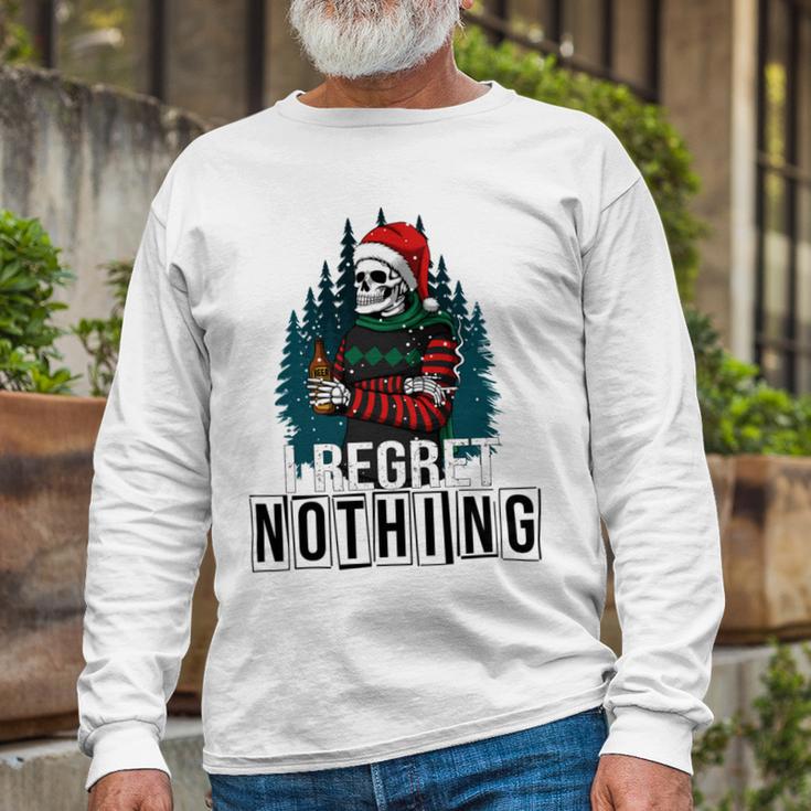 Skeleton Santa I Regret Nothing Christmas Unisex Long Sleeve Gifts for Old Men