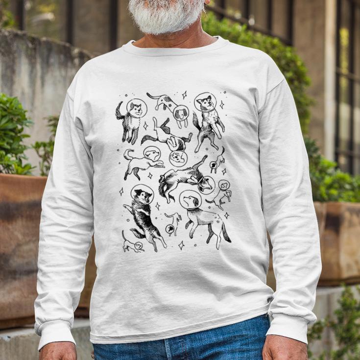 Space Dogs Unisex Long Sleeve Gifts for Old Men