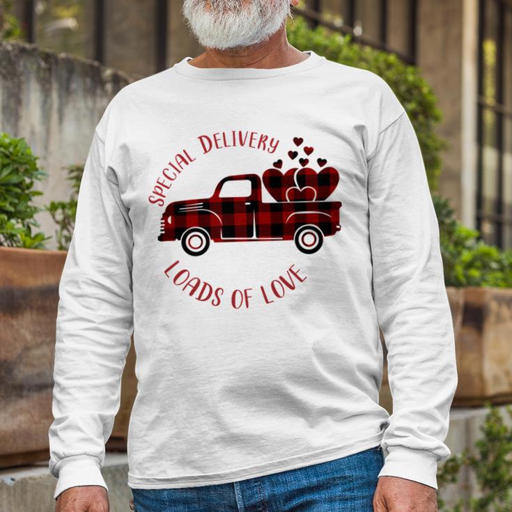 Special Delivery Valentines Car Red Plaid Unisex Long Sleeve Gifts for Old Men