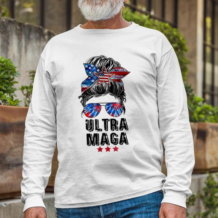 Ultra Mega Messy Bun 2022 Proud Ultra-Maga We The People Long Sleeve T-Shirt T-Shirt Gifts for Old Men