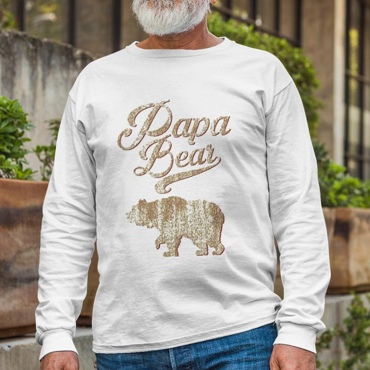 Vintage Papa Bear Dad Fathers Day Father Tee Long Sleeve T-Shirt T-Shirt Gifts for Old Men