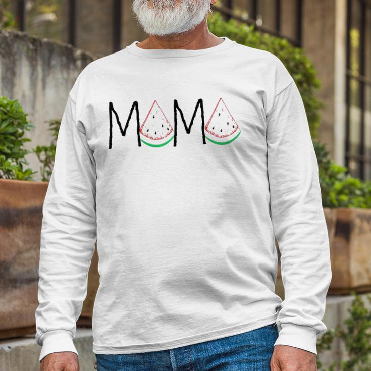 Watermelon Mama Melon Fruit Long Sleeve T-Shirt T-Shirt Gifts for Old Men