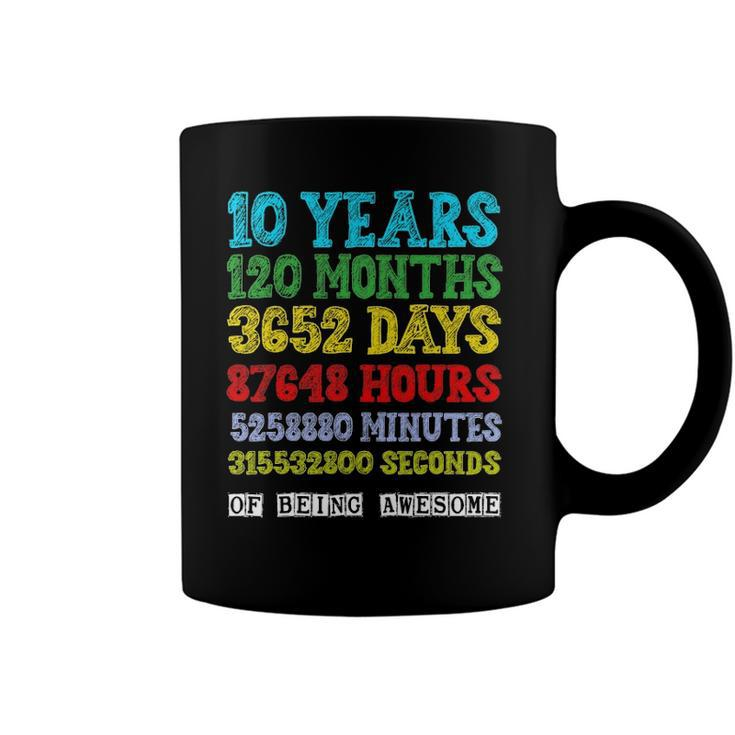 10 Years Of Being Awesome Happy 10Th Birthday Ten Countdown Coffee Mug