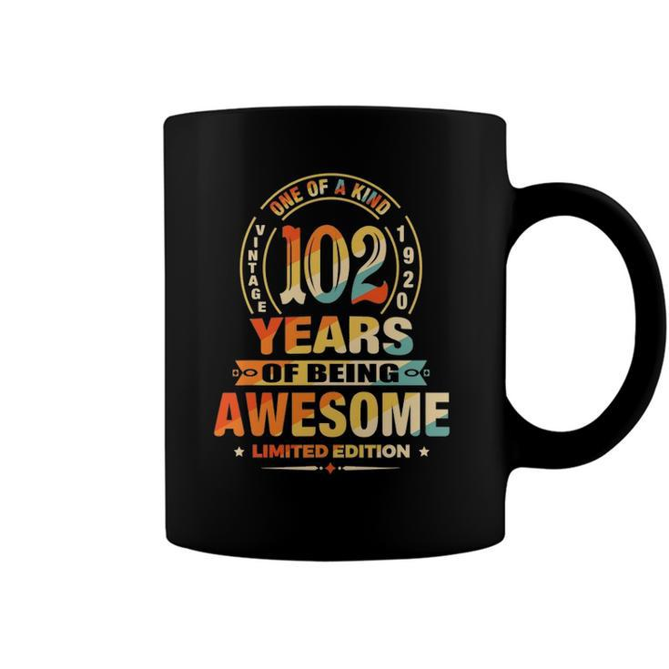 102Nd Birthday Gifts 102 Years Of Being Awesome Vintage 1920 Birthday Coffee Mug