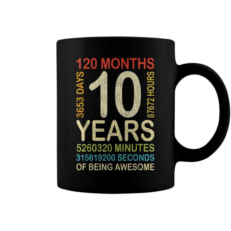 10Th Birthday 10 Years Old Vintage Retro 120 Months Boy Girl  Coffee Mug