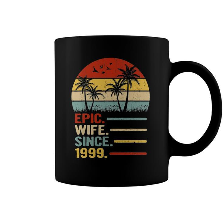 22Nd Wedding Anniversary For Her Retro Epic Wife Since 1999 Married Couples Coffee Mug
