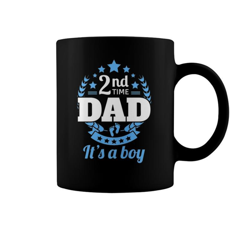 2Nd Time Dad Its A Boy Funny Dad Again Second Baby Announce  Coffee Mug