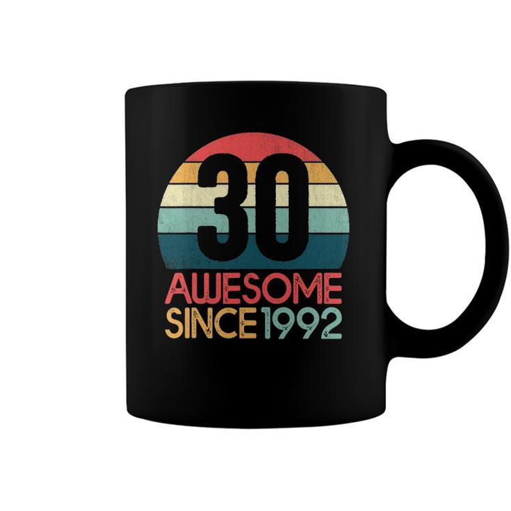 30Th Birthday Vintage Retro 30 Years Old Awesome Since 1992 Gift Coffee Mug